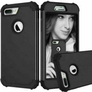 Shockproof Phone Case for iPhone 6, 6S, 7-Plus, PC TPU 3 Layers Hybrid Full Body