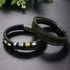 2 Pcs Leather Bracelet for Men